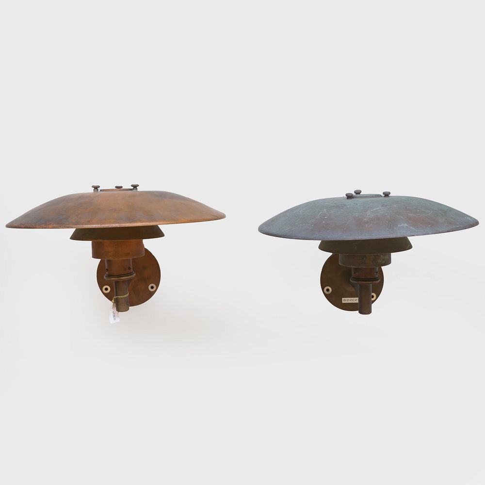 Appraisal: Pair of Poul Henningsen Patinated Metal 'PH ' Wall Lights