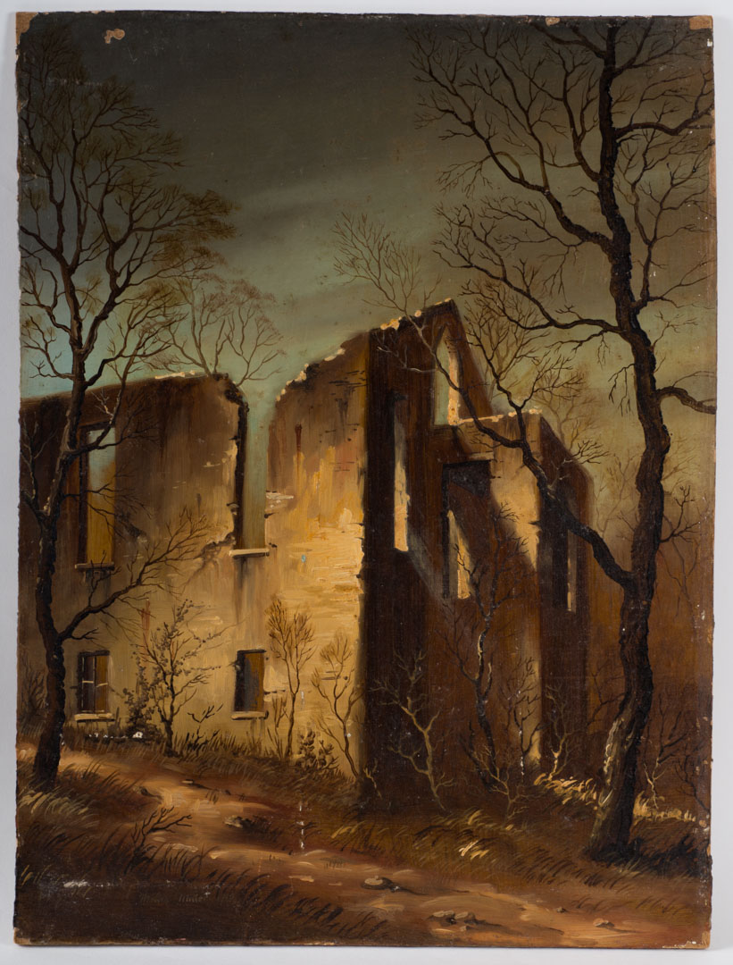 Appraisal: Melvin Miller Abandoned Building oil on masonite Melvin Orville Miller