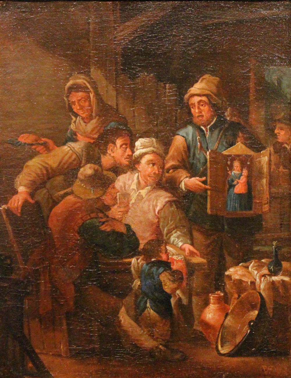 Appraisal: CIRCLE OF PIETER VERELST DUTCH TH TH CENTURY TAVERN SCENE