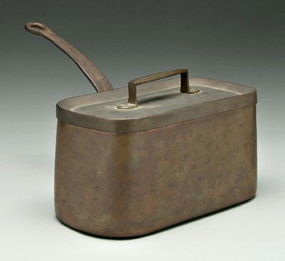 Appraisal: Copper fish cooker heavy dovetailed construction rectangular with iron handle