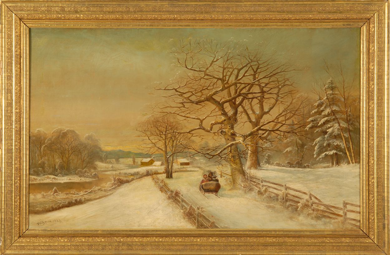 Appraisal: DANIEL CHARLES GROSEAmerican - Winter landscape with sled and figures