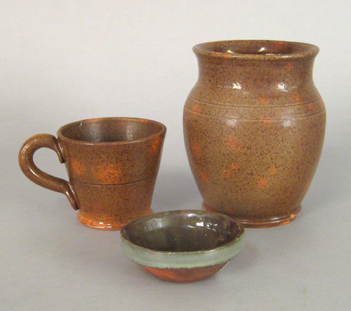 Appraisal: Thomas Stahl redware crock h together with a R R