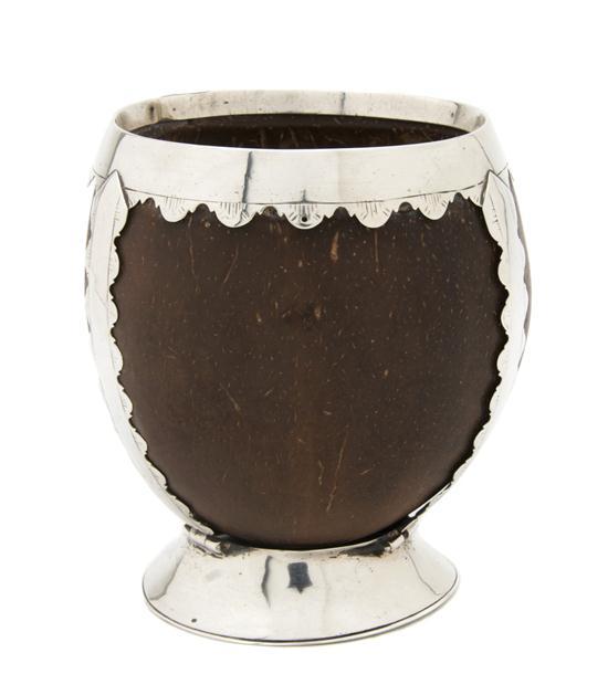 Appraisal: n Irish Silver Mounted Coconut Cup Dublin circa maker's mark