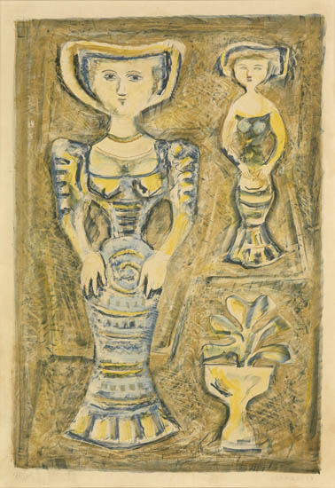 Appraisal: MASSIMO CAMPIGLI Donne Fiori Color lithograph x mm x inches