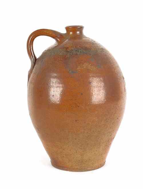 Appraisal: New Jersey stoneware jug th c with incised bird with