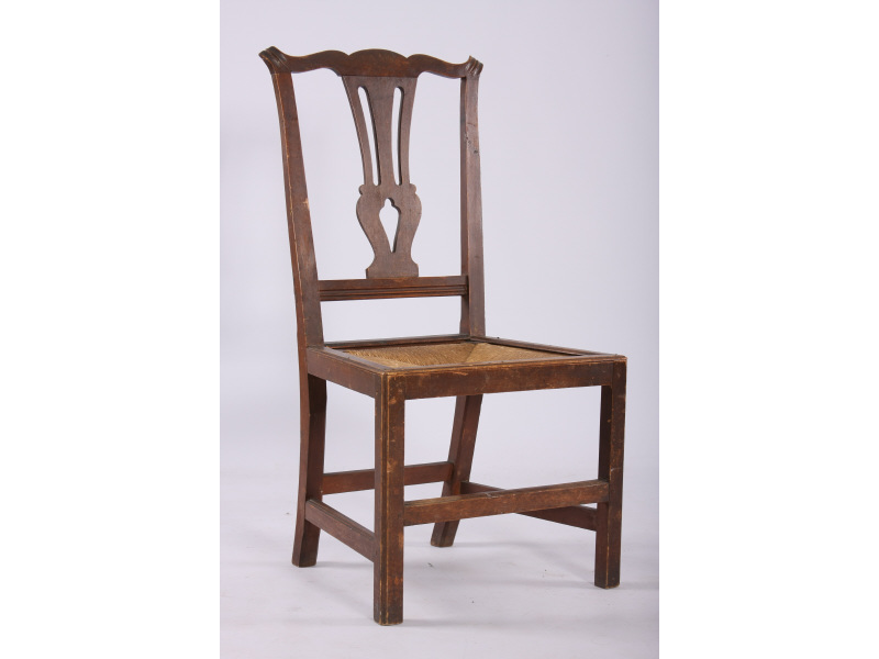 Appraisal: Country Chippendale Side Chair late th c New England birch