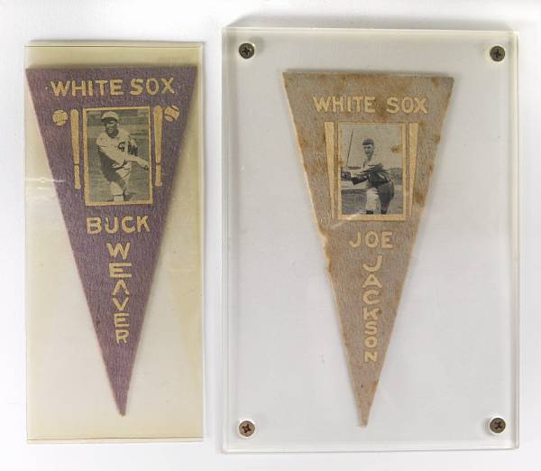 Appraisal: JACKSON SHOELESS JOE and BUCK WEAVER BF felt pennant inches