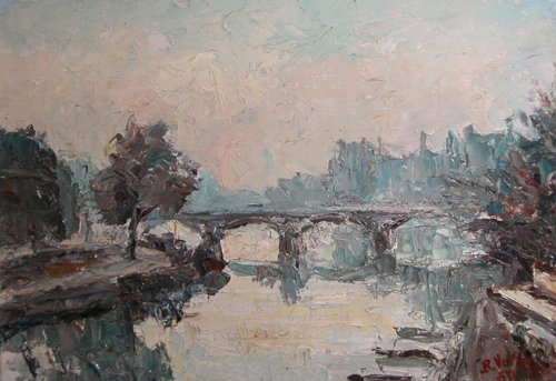 Appraisal: two lovely atmospheric views of paris Artist Vuiller R th