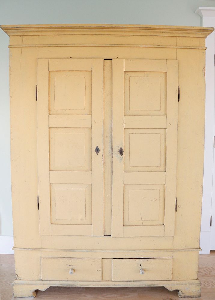 Appraisal: th Century Scandinavian Yellow Painted Cupboard th Century Yellow Painted