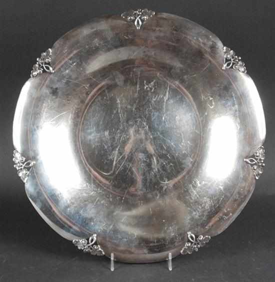 Appraisal: American Art Deco style sterling silver serving tray in the