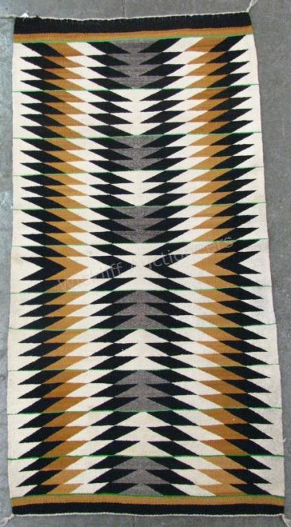 Appraisal: Handmade Navajo Chinle Wool Rug Chinle pattern cream field with