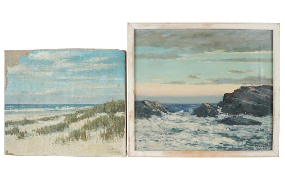 Appraisal: HERBERT FOERSTER - TWO COASTAL LANDSCAPESeach oil on canvas each