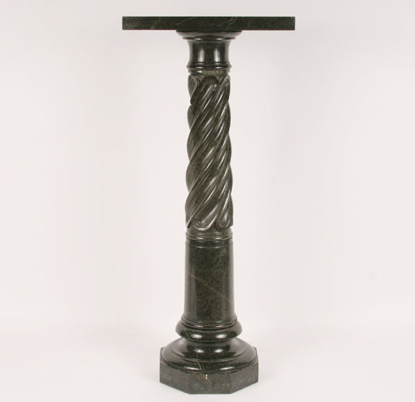 Appraisal: Turned marble pedestal spiral column and round base in four