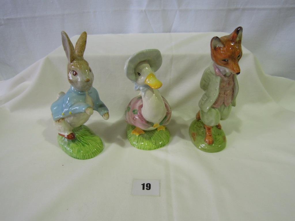 Appraisal: A collection of three large Royal Albert Beatrix Potter figures