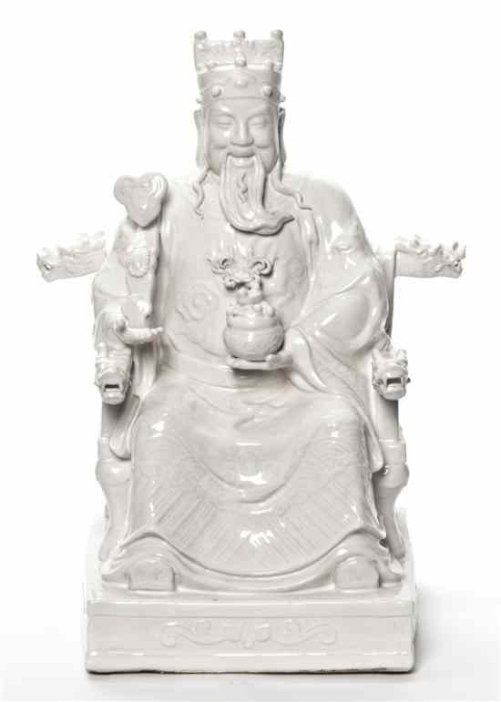 Appraisal: A Chinese Blanc-de-Chine Figure of a Seated Gentleman the figure