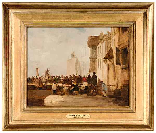 Appraisal: Attributed to Edward Pritchett British b Dock Scene Oil on