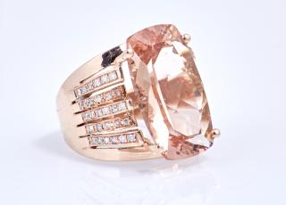 Appraisal: Lady's K Rose Gold Dinner Ring with a cara Lady's