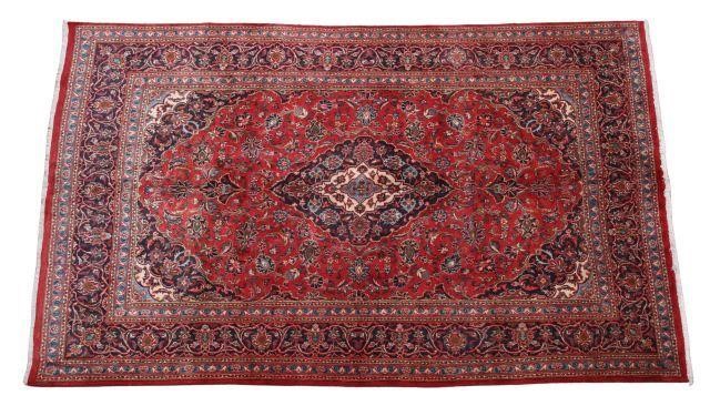 Appraisal: Hand-tied Persian Kashan rug approx ' l ' w