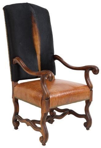 Appraisal: Louis XIV style highback armchair Ralph Lauren late th c