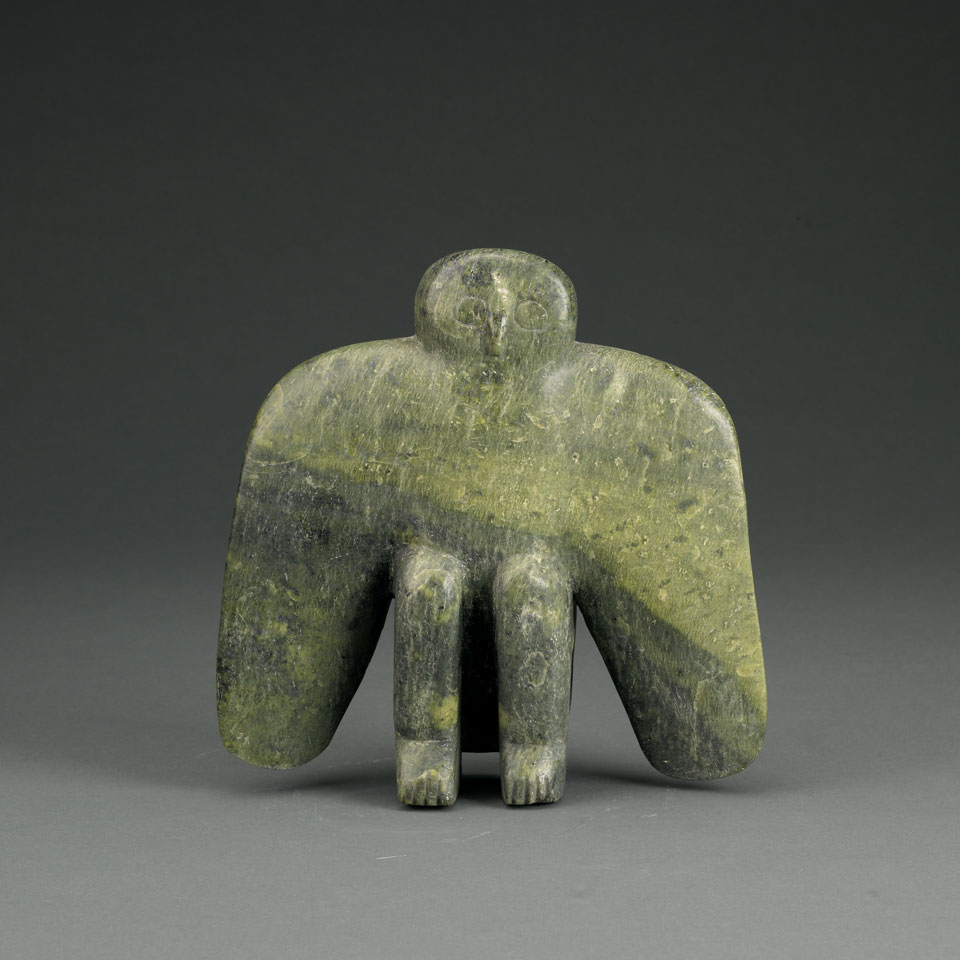 Appraisal: LATCHOLASSIE AKESUK - E - Cape Dorset OWL stone ca