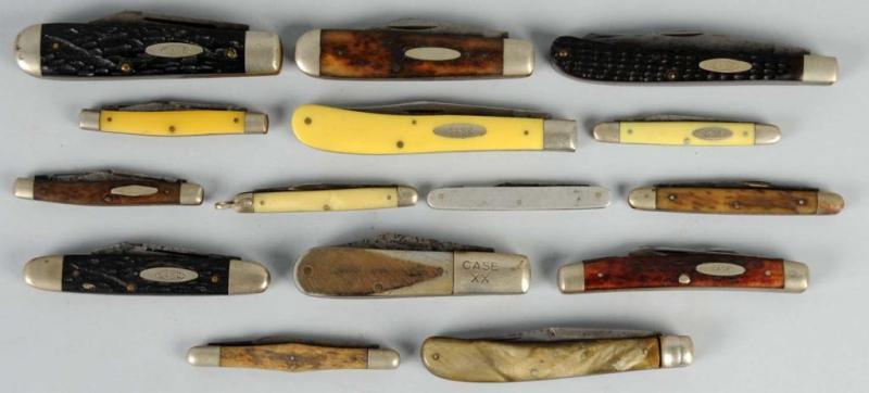 Appraisal: Lot of Case Knife Patterns Description One to four blade