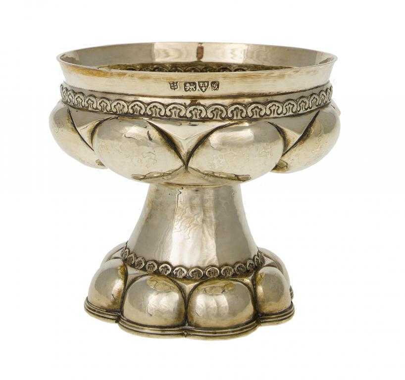 Appraisal: AN EDWARD VII MEDIEVAL REPLICA CUP the compressed and lobed