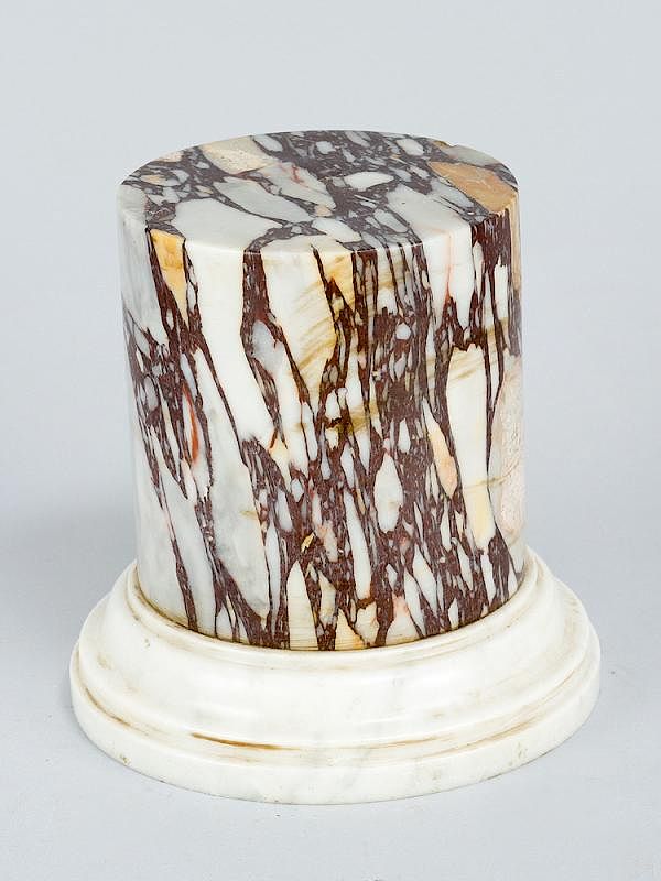 Appraisal: Marble collumn Marble collumn cylindrical shape with red white grey