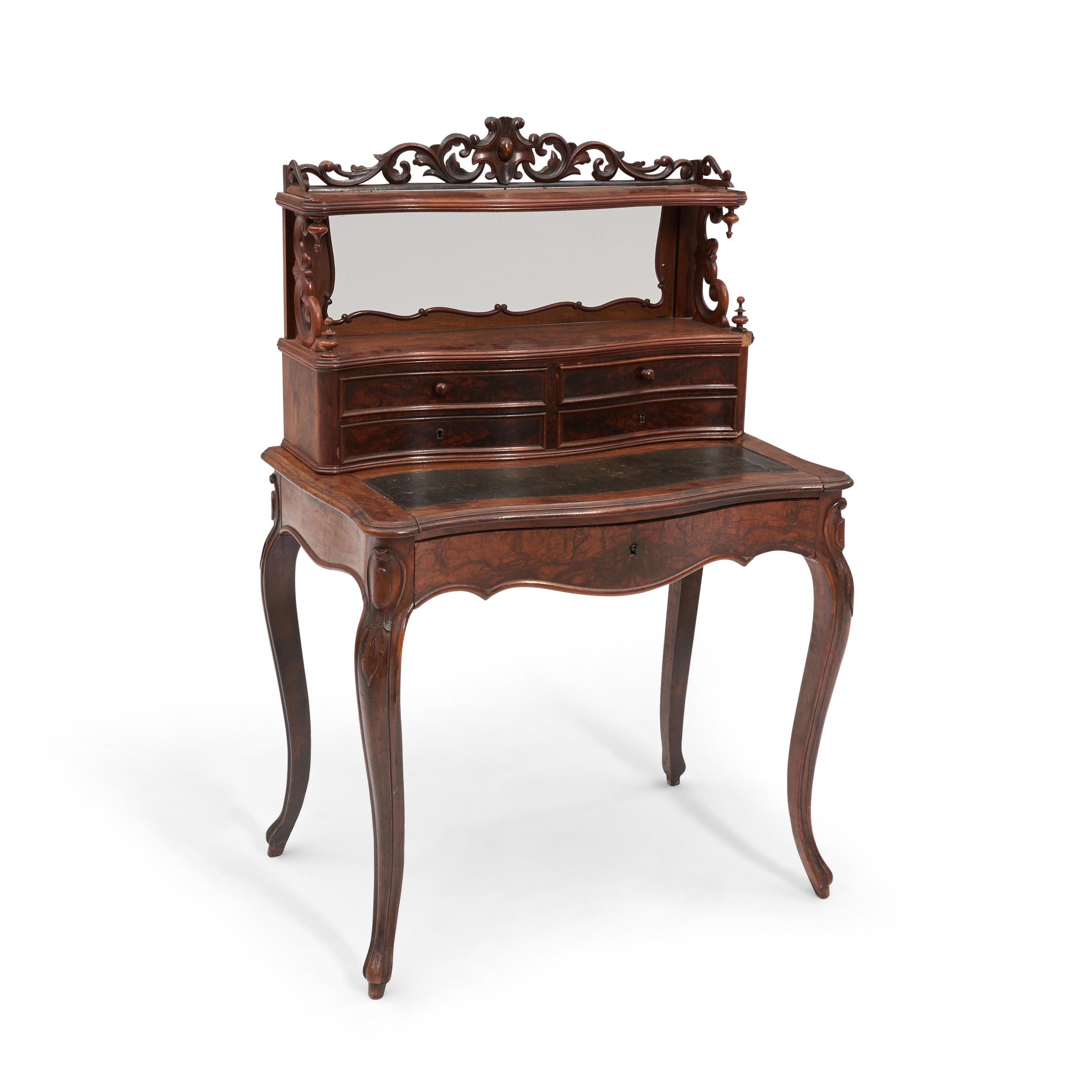 Appraisal: Napoleon III Fruitwood Stepped Lady's Writing Desk with pierced scrollwork