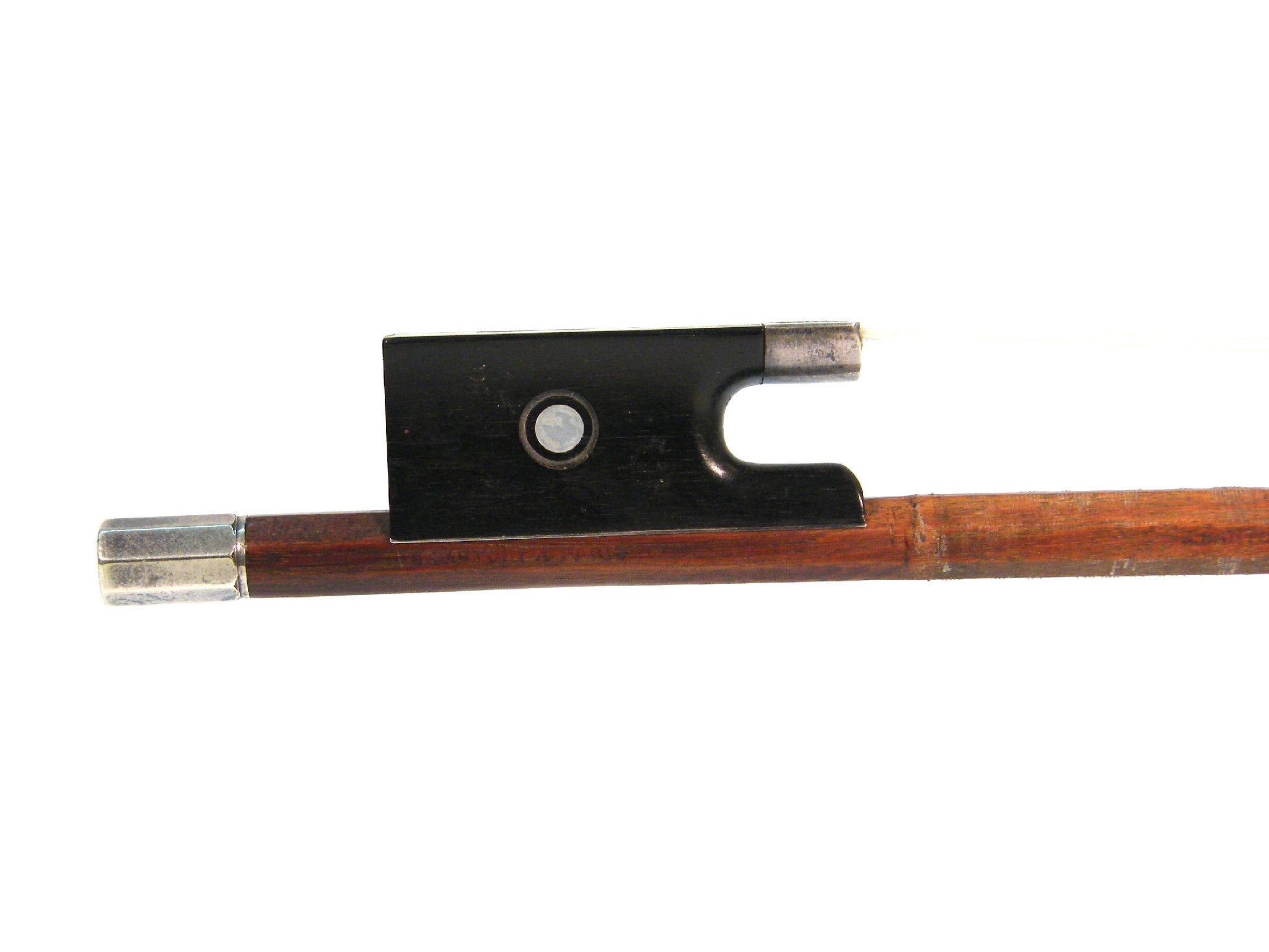 Appraisal: French silver mounted violin bow stamped E Sartory a Paris