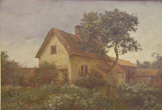 Appraisal: George Thomas Rope Suffolk Cottage oil on canvas h w