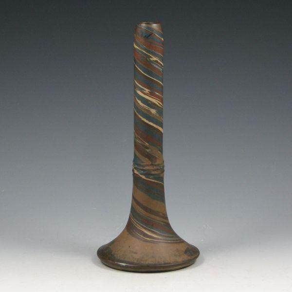 Appraisal: Niloak Mission Swirl bud vase with series of four horizontal