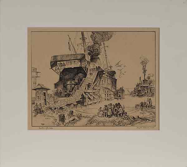 Appraisal: Genre Scenes by Reynold Weidenaar Etching Reynold Weidenaar American -