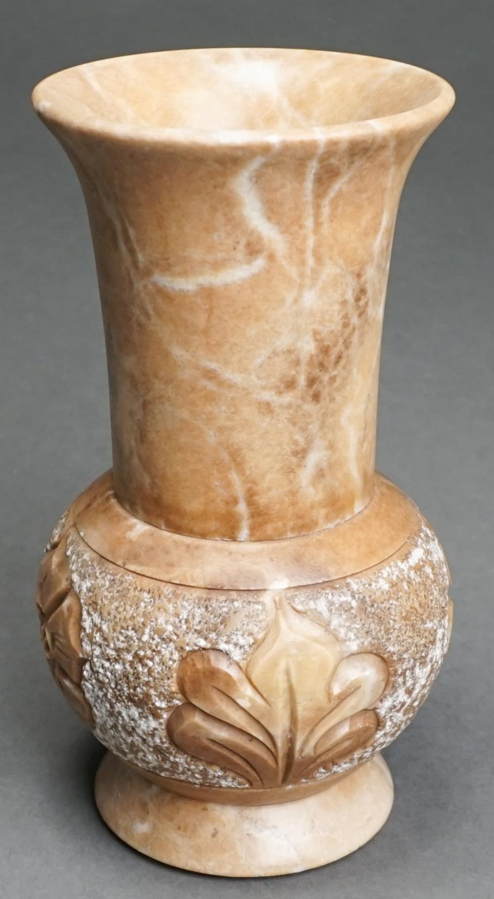 Appraisal: Spanish Carved Alabaster Vase H in cm