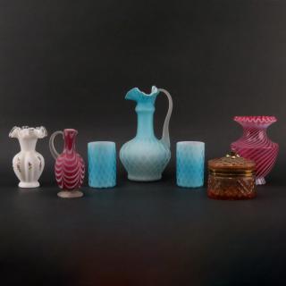 Appraisal: Collection of Seven Antique and Vintage Glass Tabletop Items Collection