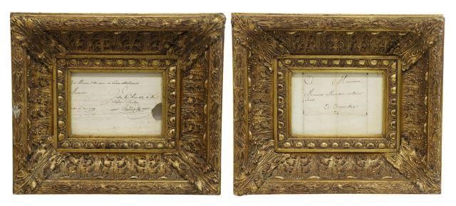 Appraisal: pair Giltwood and composite double-sided frames deep cavetto frame with