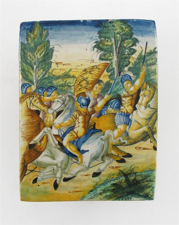 Appraisal: An Italian maiolica rectangular tile