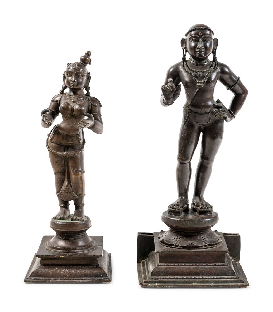 Appraisal: A Pair of Indian Festival Bronze Figures of Skanda and