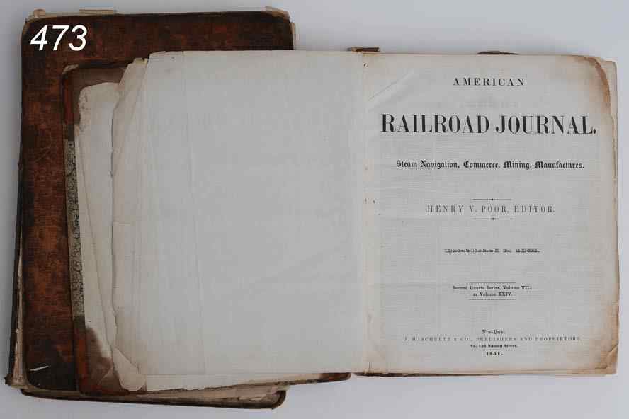 Appraisal: American Railroad Journal volumes and '' x '' with illustrations