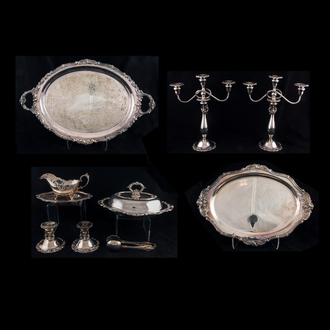 Appraisal: A PC WALLACE GRAND BAROQUE PLATED HOLLOW WARE SERVICE A