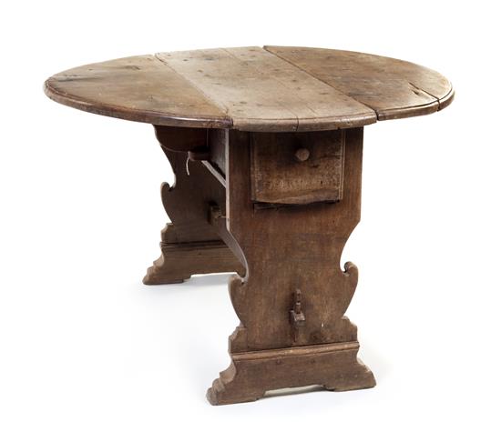 Appraisal: Sale Lot An Italian Walnut Drop-Leaf Table th th century