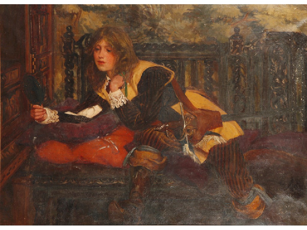 Appraisal: ENGLISH SCHOOL th century A young cavalier gazing into a