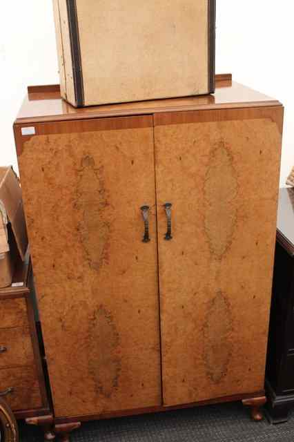 Appraisal: AN EARLY TH CENTURY BURR WALNUT VENEERED THREE PIECE BEDROOM