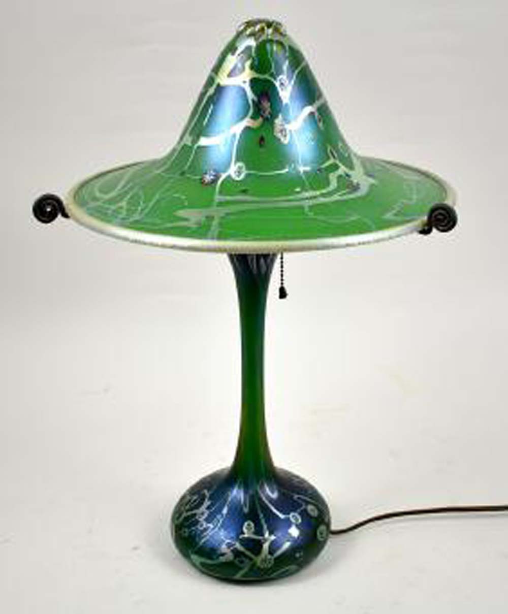 Appraisal: CARL RADKE ART GLASS LAMPThe base signed on the underside