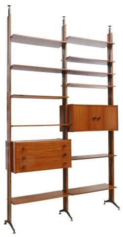 Appraisal: Italian mid-century modern teak modular bookcase c s stack of