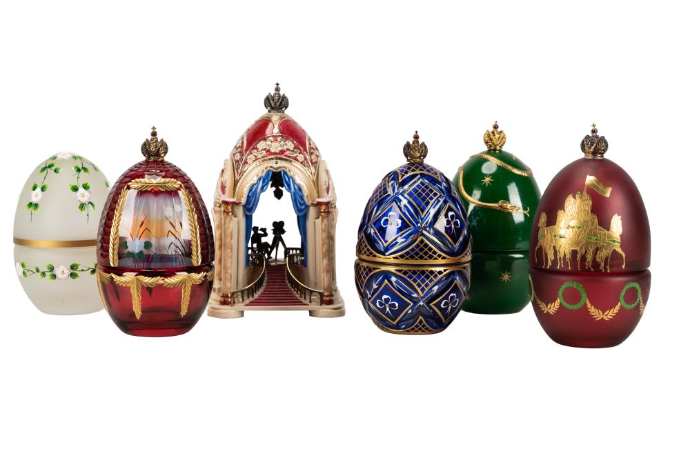 Appraisal: THEO FABERGE GROUP OF SIX ORNAMENTSProvenance Chuck Fries Godfather of