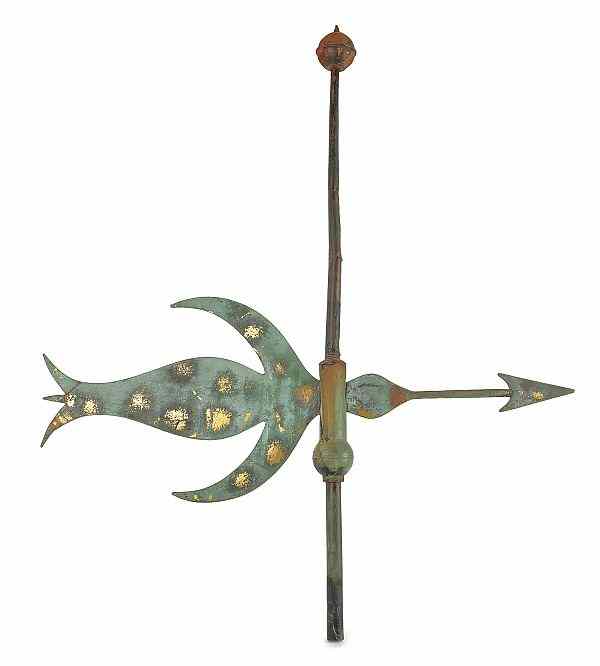 Appraisal: Copper swell bodied flying goose weathervane th c l