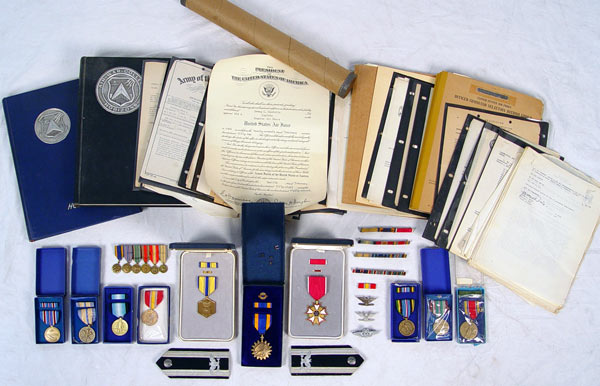 Appraisal: LOT OF WWII AIR FORCE MEDALS PAPERWORK Identified to Col