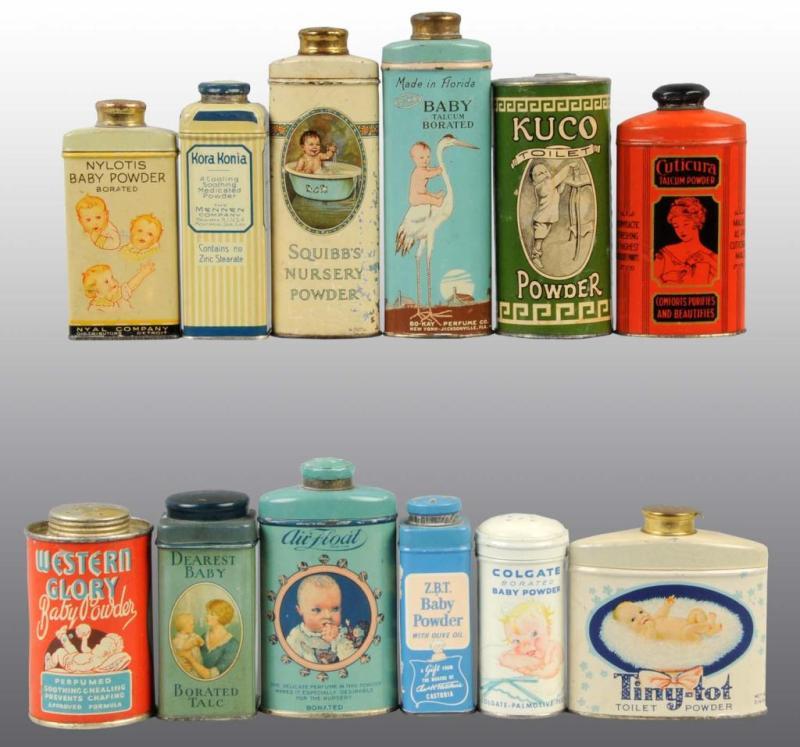 Appraisal: Lot of Baby-Related Talc Tins Description Includes one for Tiny