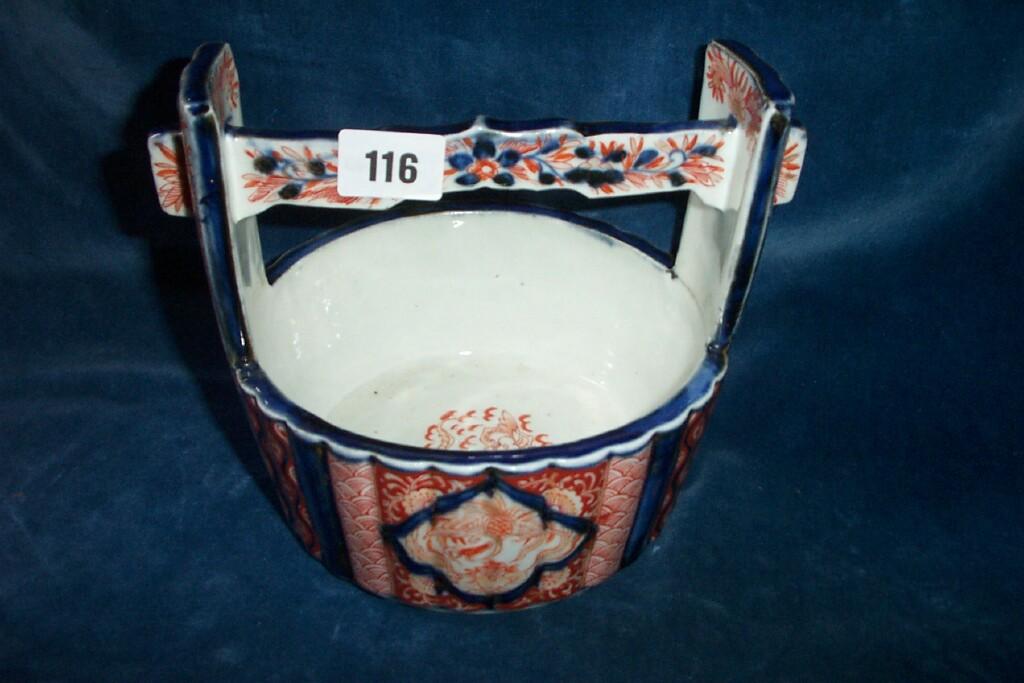 Appraisal: A th century Imari pail with painted and gilded decoration