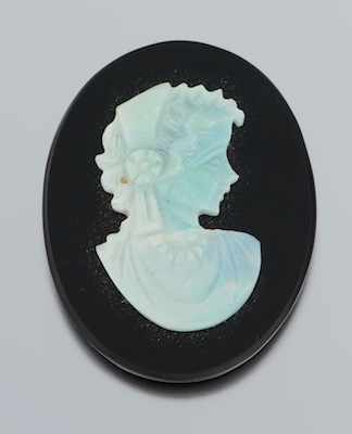 Appraisal: An Unmounted Opal and Black Onyx Cameo Oval onyx tablet